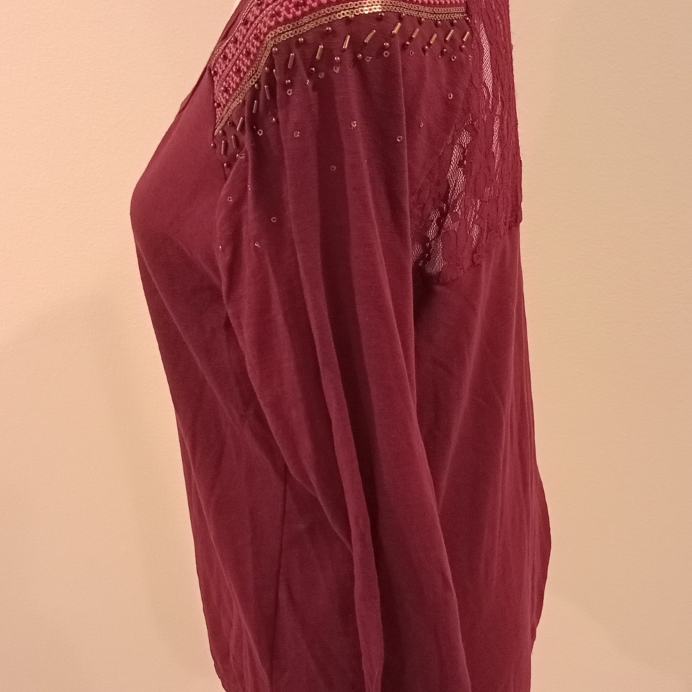 American Rag Maroon Long Sleeve Top - Picture 6 of 7